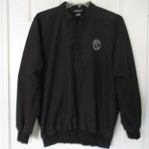 roche Mens L/S "River Ridge Golf Club" (CA) 1/4 Zip Black Golf Windbreaker - L